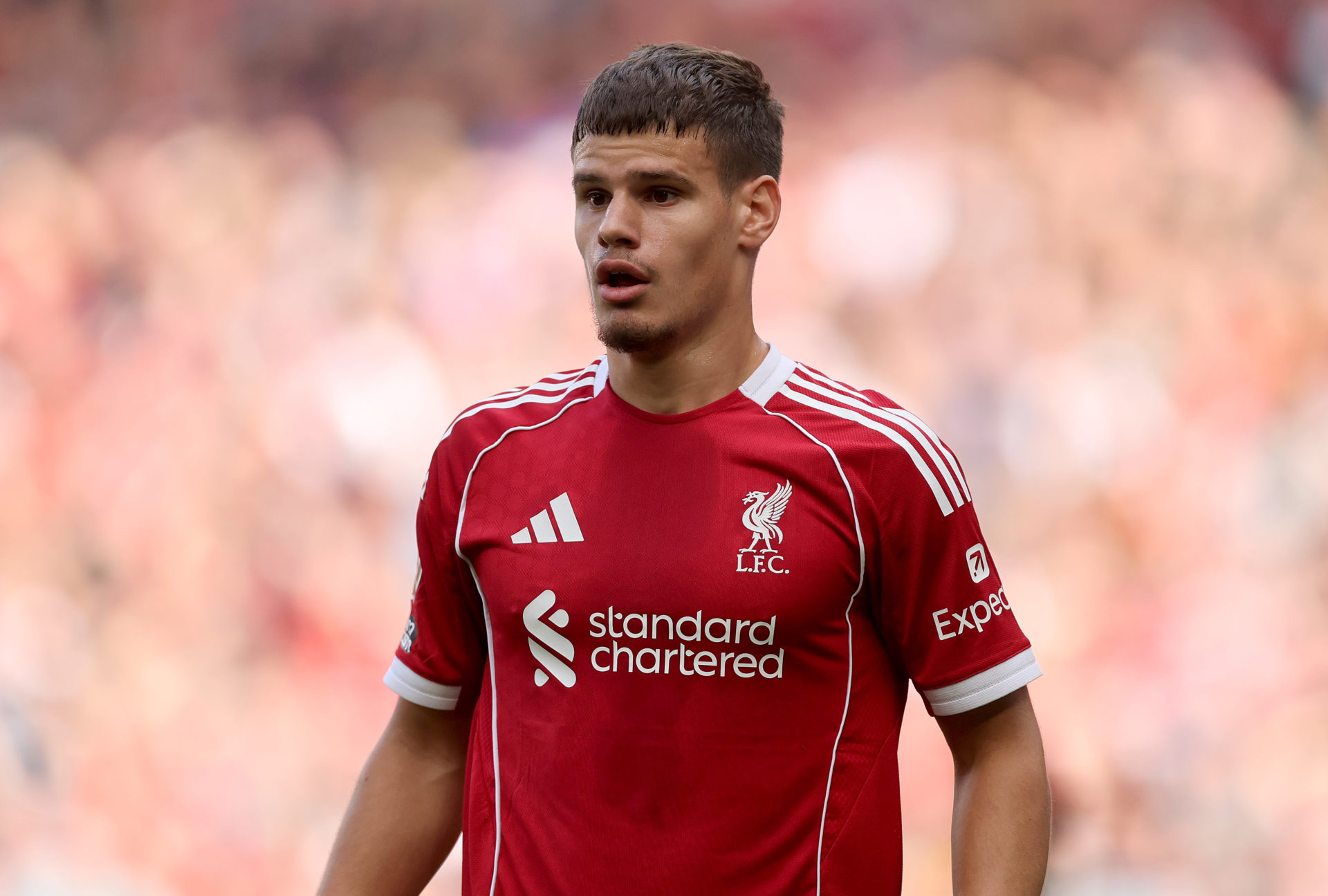 Liverpool left-back Milos Kerkez.