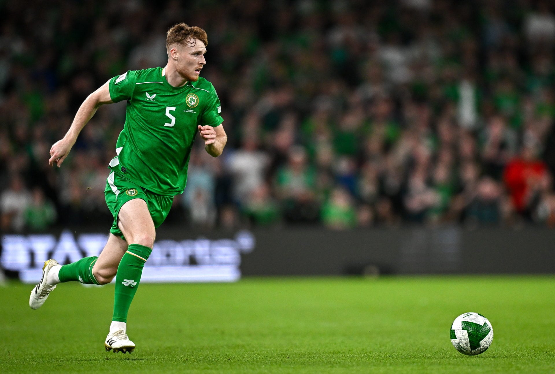 Republic of Ireland defender Jake O'Brien against Hungary.
