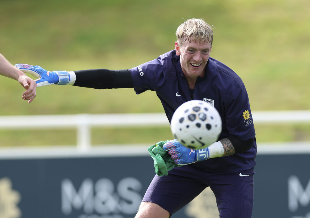 Everton goalkeeper Jordan Pickford on England duty.