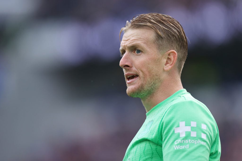 Everton goalkeeper Jordan Pickford vs Aston Villa.
