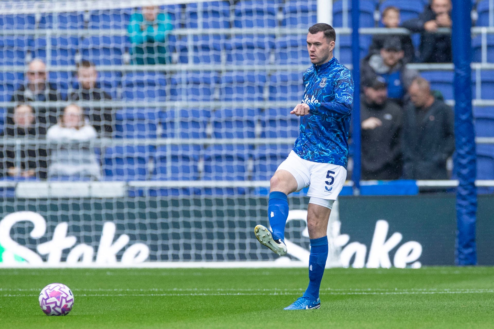 Everton defender Michael Keane against Aston Villa.