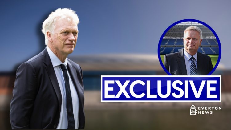 David Moyes reacts as Everton face Wolves at Molineux in the Premier League. General view of the exterior of the main stand at Everton FC's new sta...