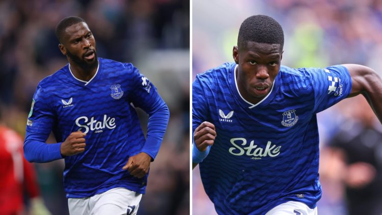 Everton strikers Beto and Thierno Barry.