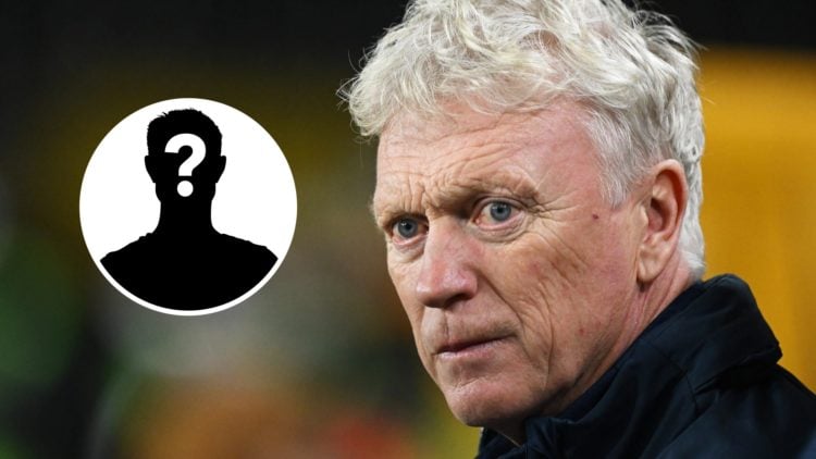 Everton manager David Moyes. Inset of mystery player.