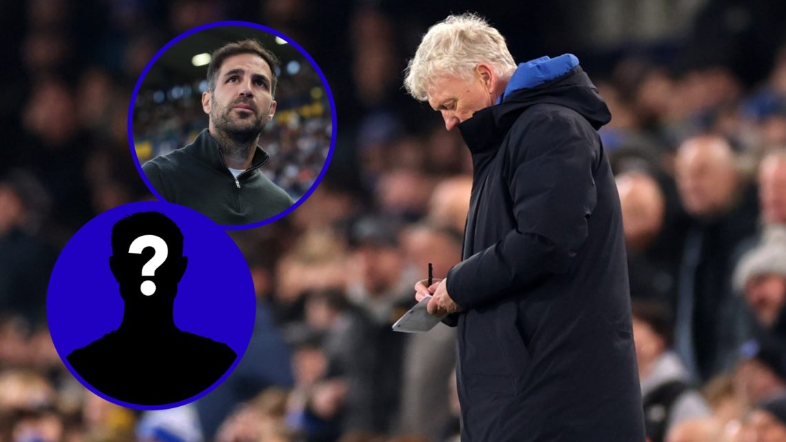 Everton manager David Moyes. Inset, Como boss Cesc Fabregas. Inset, EN mystery player.