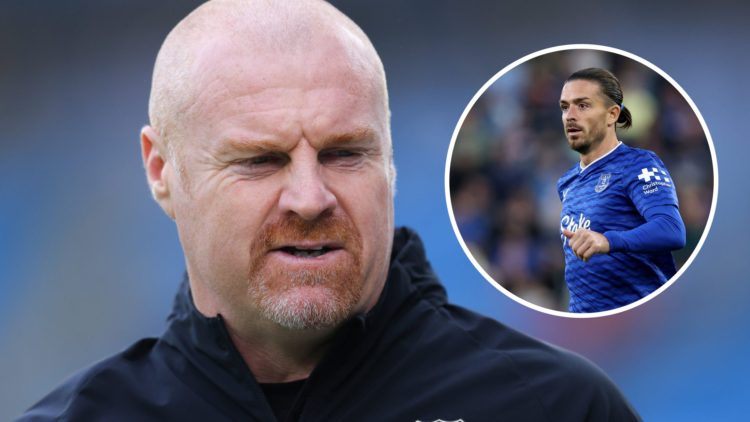 Former Everton manager Sean Dyche. Inset of Jack Grealish.