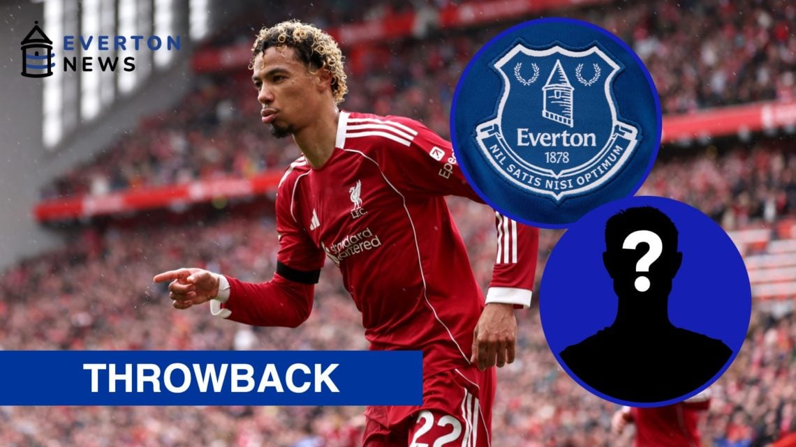 Hugo Ekitike celebrates after scoring for Liverpool against Everton.