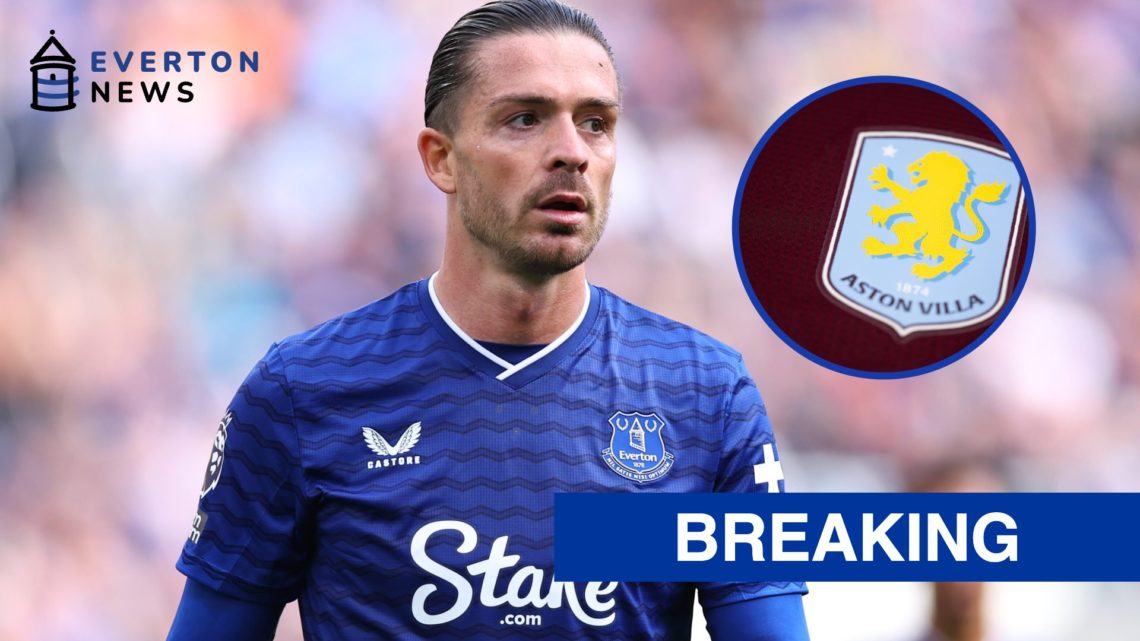 Jack Grealish reacts during the Premier League meeting between Everton and Aston Villa.