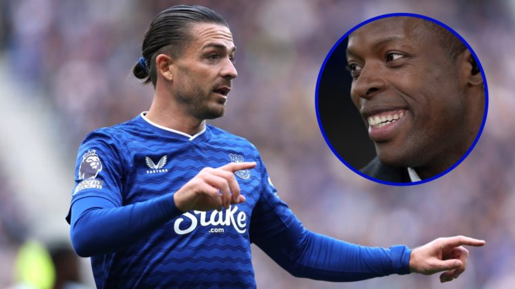 Jack Grealish in action for Everton. Inset, former Man City defender and pundit Nedum Onuoha.