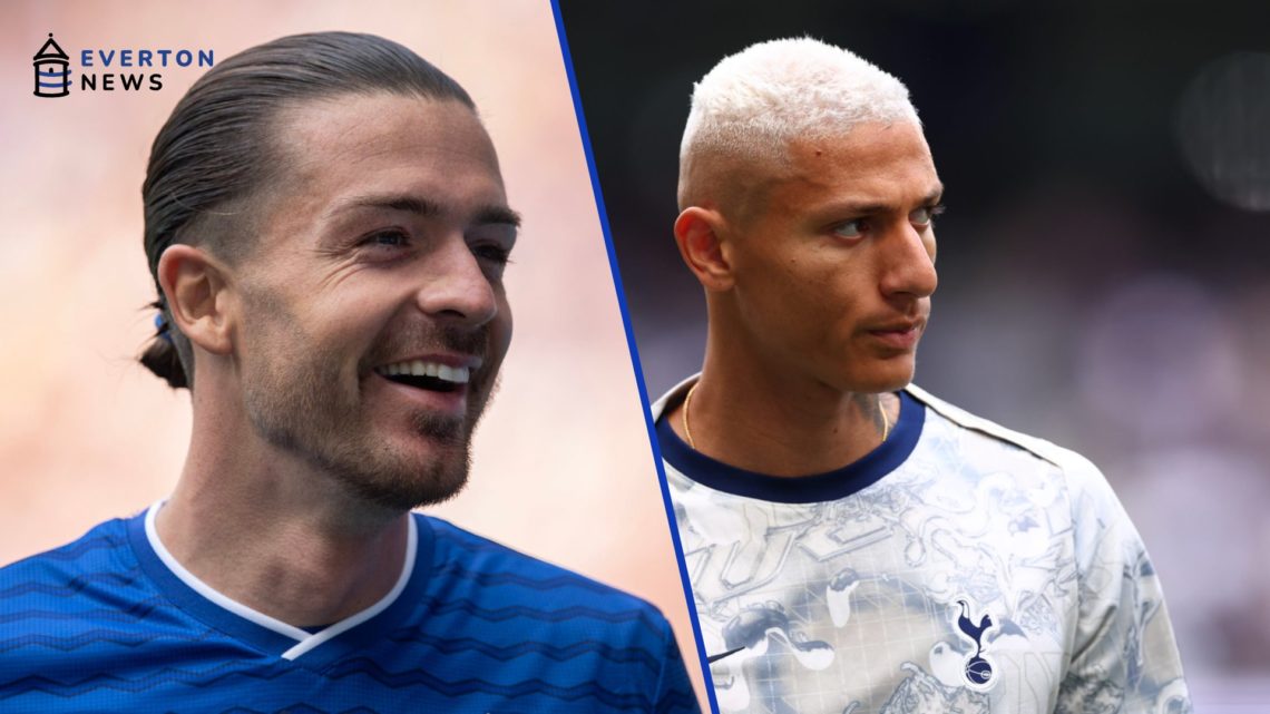 Jack Grealish smiles during Wolves vs Everton in the Premier League. Richarlison warms up for Tottenham Hotspur before facing AFC Bournemouth.