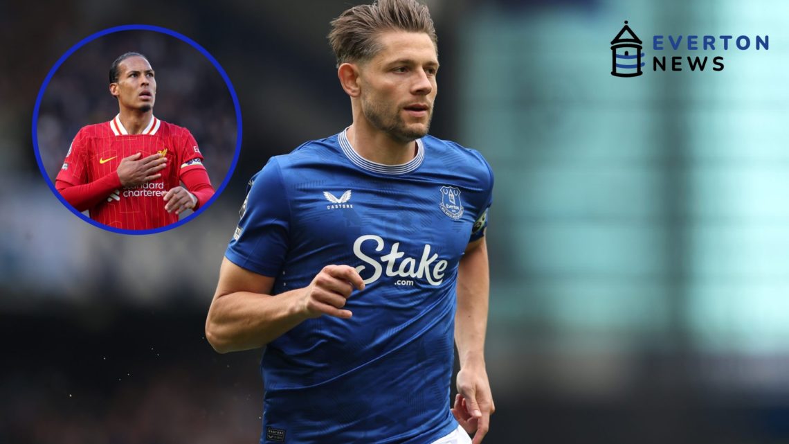 James Tarkowski reacts during Everton vs Manchester City. Virgil van Dijk celebrates after Liverpool beat Fulham.