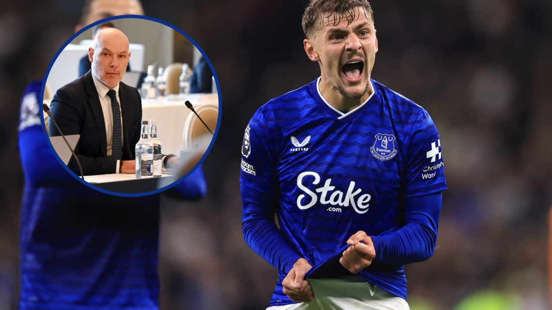 Kiernan Dewsbury-Hall reacts during Everton's draw against West Ham United.