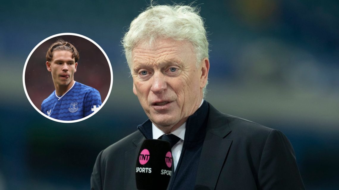 Everton manager David Moyes. Inset of winger Tyler Dibling