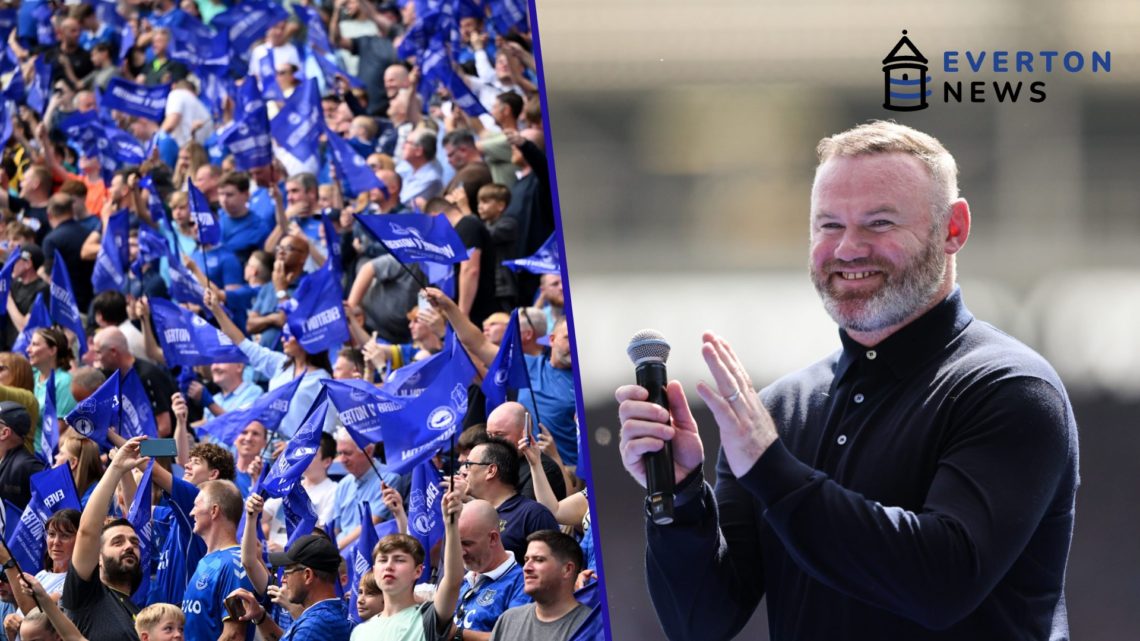 Wayne Rooney speaks following the Goodison Park Finale. Everton fans celebrate the opening of the Hill Dickinson Stadium.