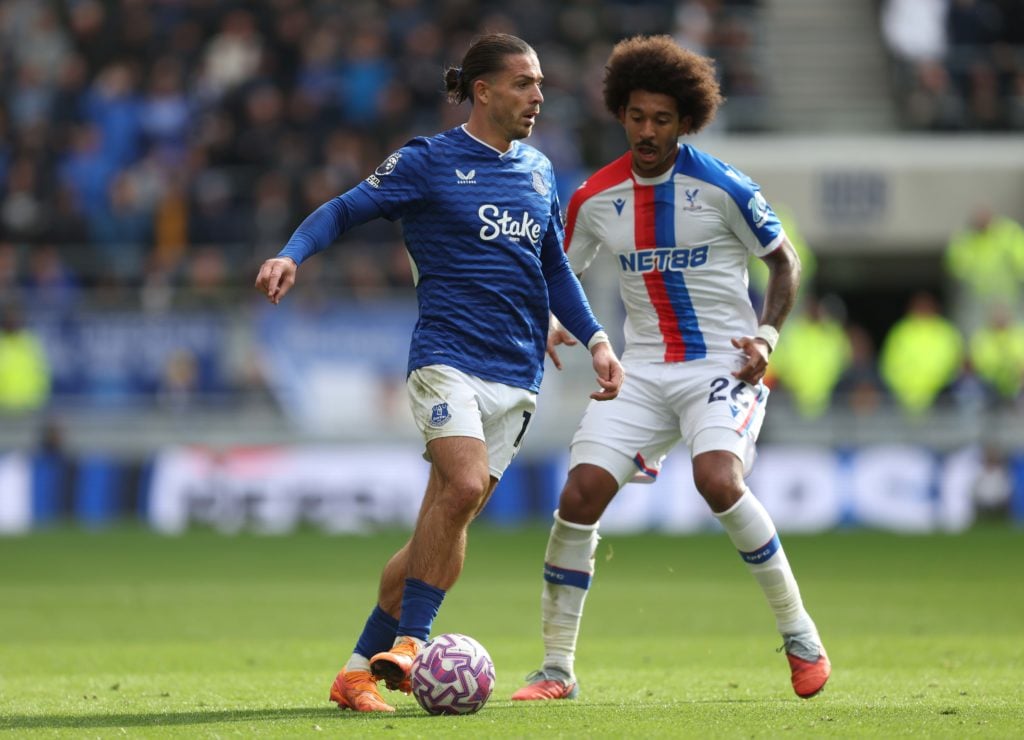 Everton winger Jack Grealish in action against Crystal Palace.