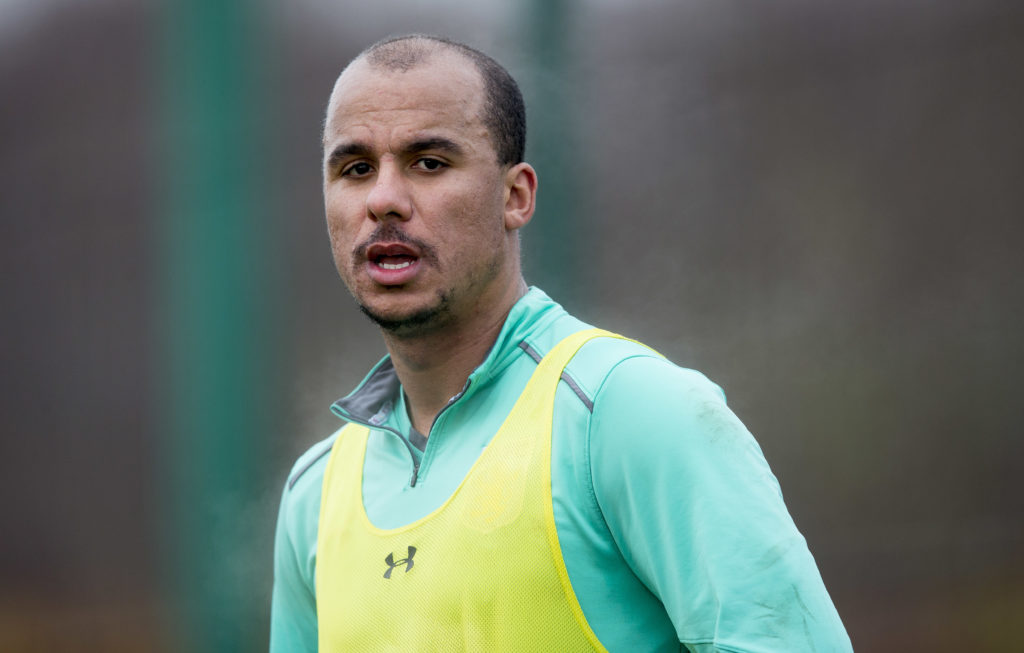 Gabriel Agbonlahor of Aston Villa in action during a training session