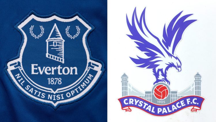 Everton and Crystal Palace badges.