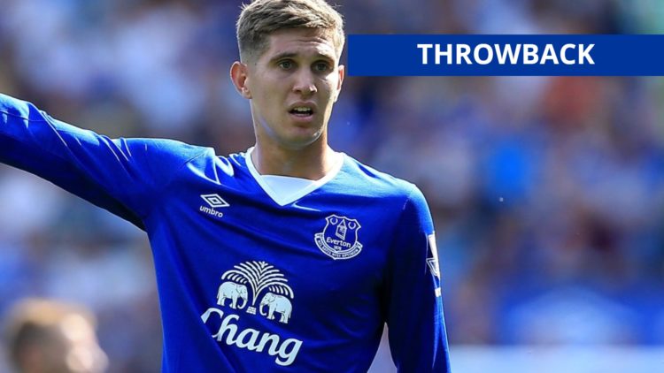 Main: John Stones pointing and giving directions to Everton players Label: Throwback