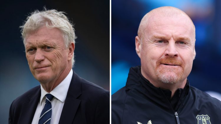 Everton manager David Moyes and former boss Sean Dyche.