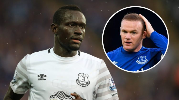 Everton striker Oumar Niasse looks on. Inset, Everton forward Wayne Rooney