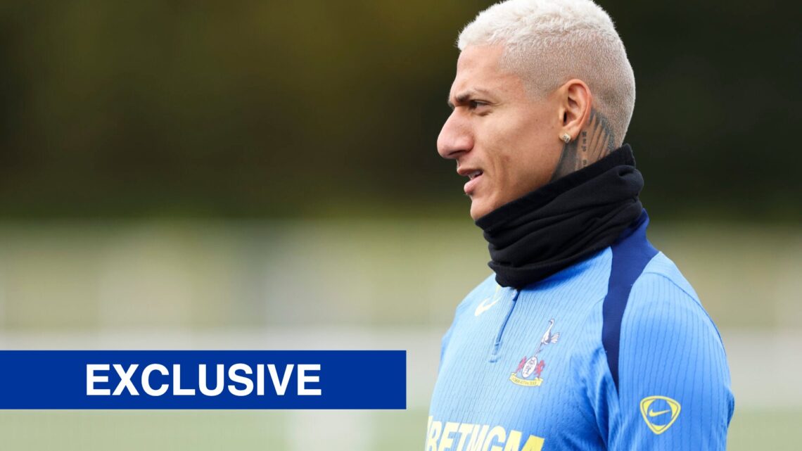 Richarlison trains for Tottenham Hotspur ahead of their Champions League clash.