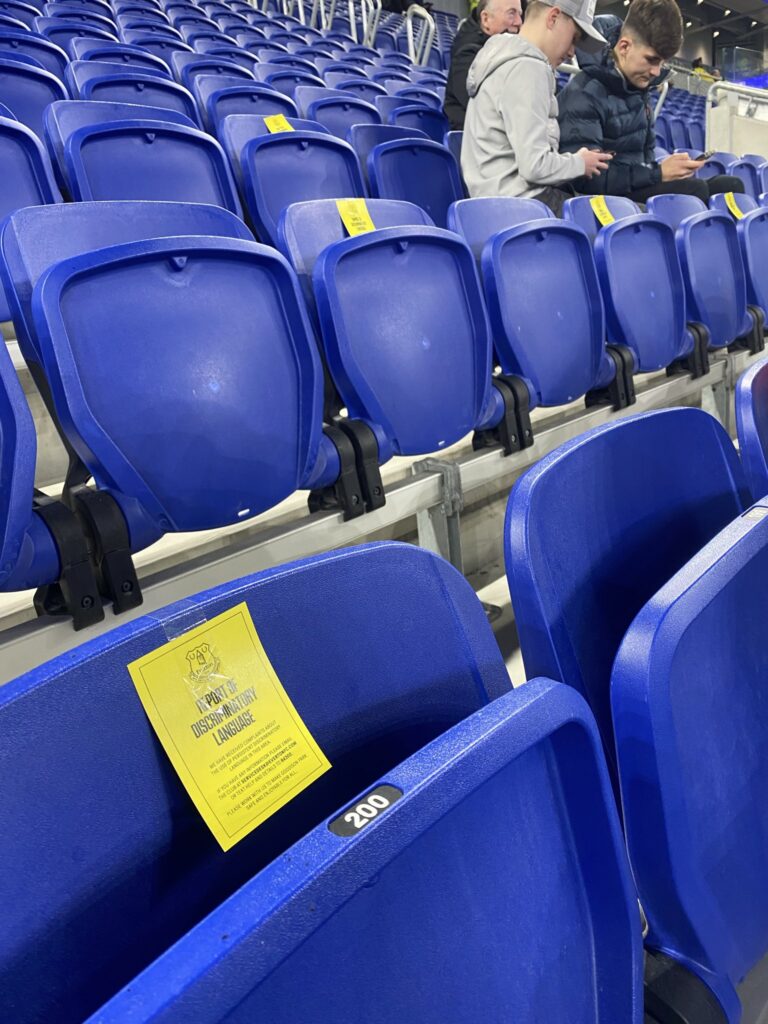 Everton fans warned over language at Hill Dickinson Stadium