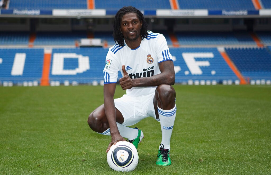 Real Madrid Unveils New Player Emmanuel Adebayor.