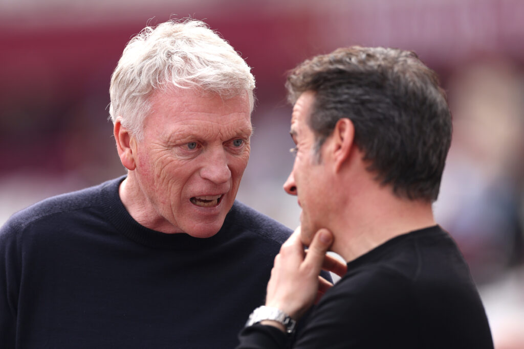 Everton manager David Moyes and Fulham boss Marco Silva.