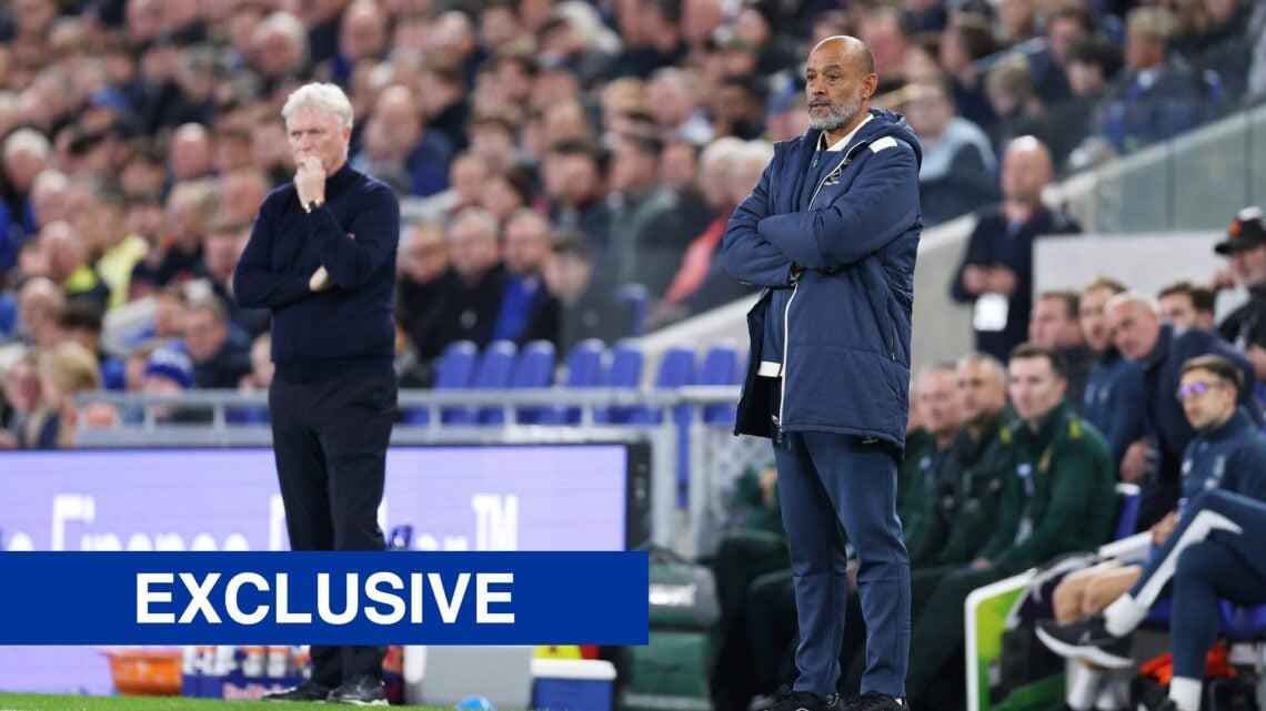 David Moyes and Nuno Espirito Santo watch on as Everton take on West Ham United at the Hill Dickinson Stadium.