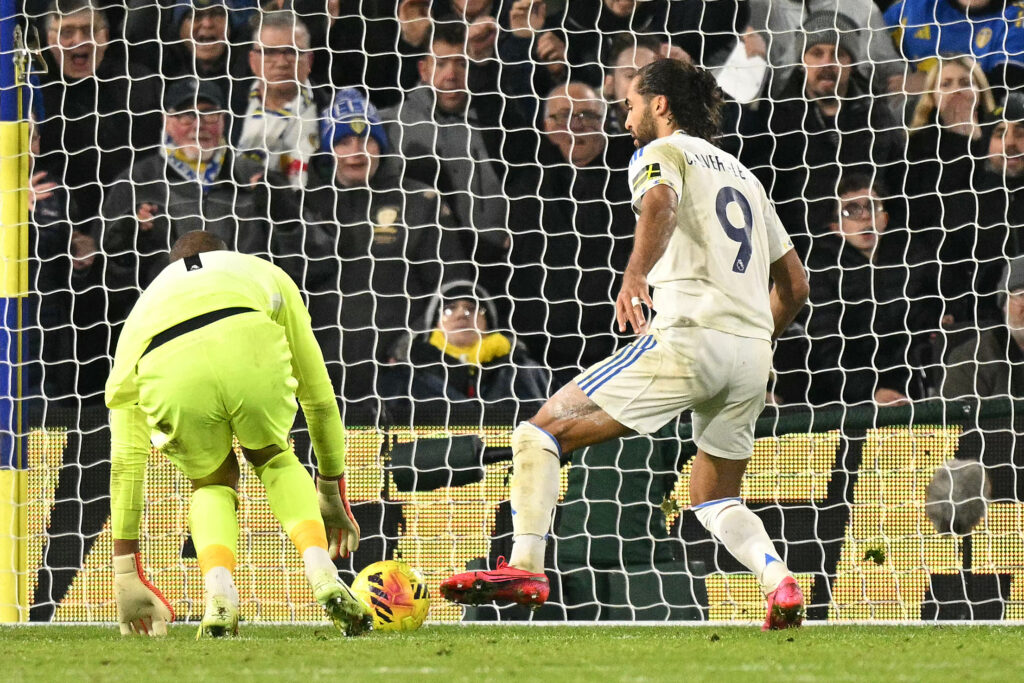 Dominic Calvert-Lewin scoring for Leeds.