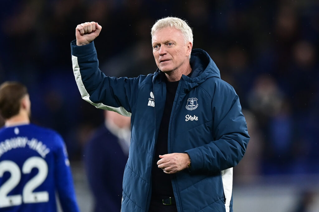 David Moyes celebrates after Everton's 3-0 win over Nottingham Forest