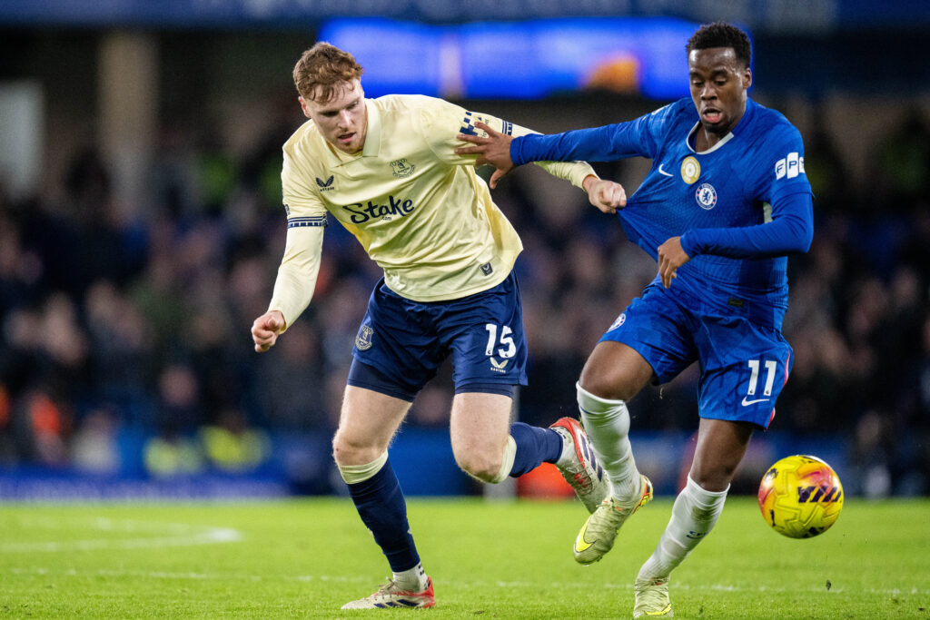 Everton right-back Jake O'Brien.