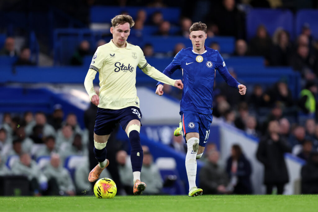 Everton midfielder James Garner.