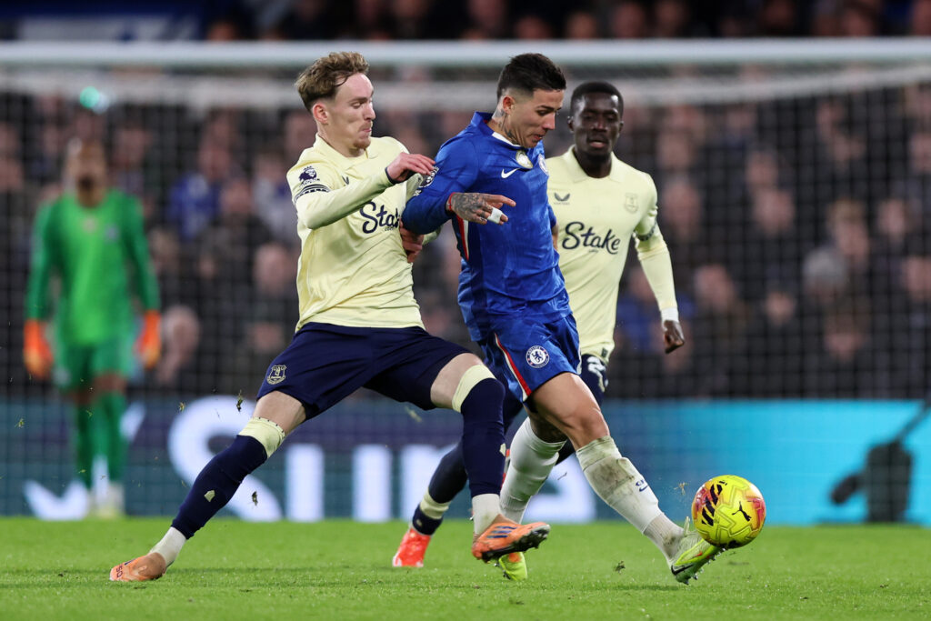 Everton midfielder James Garner.