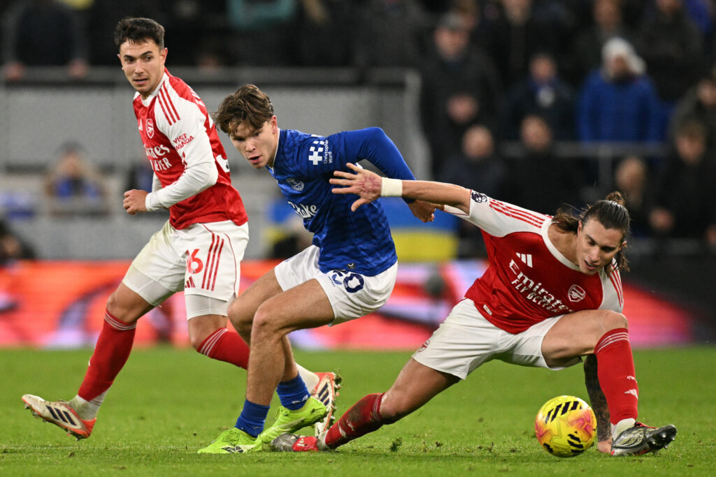 Everton winger Tyler Dibling.