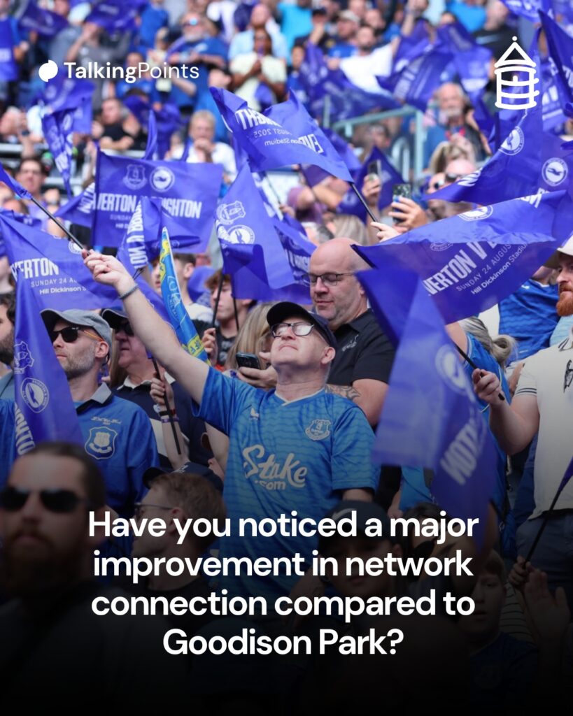 The Hill Dickinson Stadium as Everton fans prepare for Everton vs Brighton & Hove Albion.
