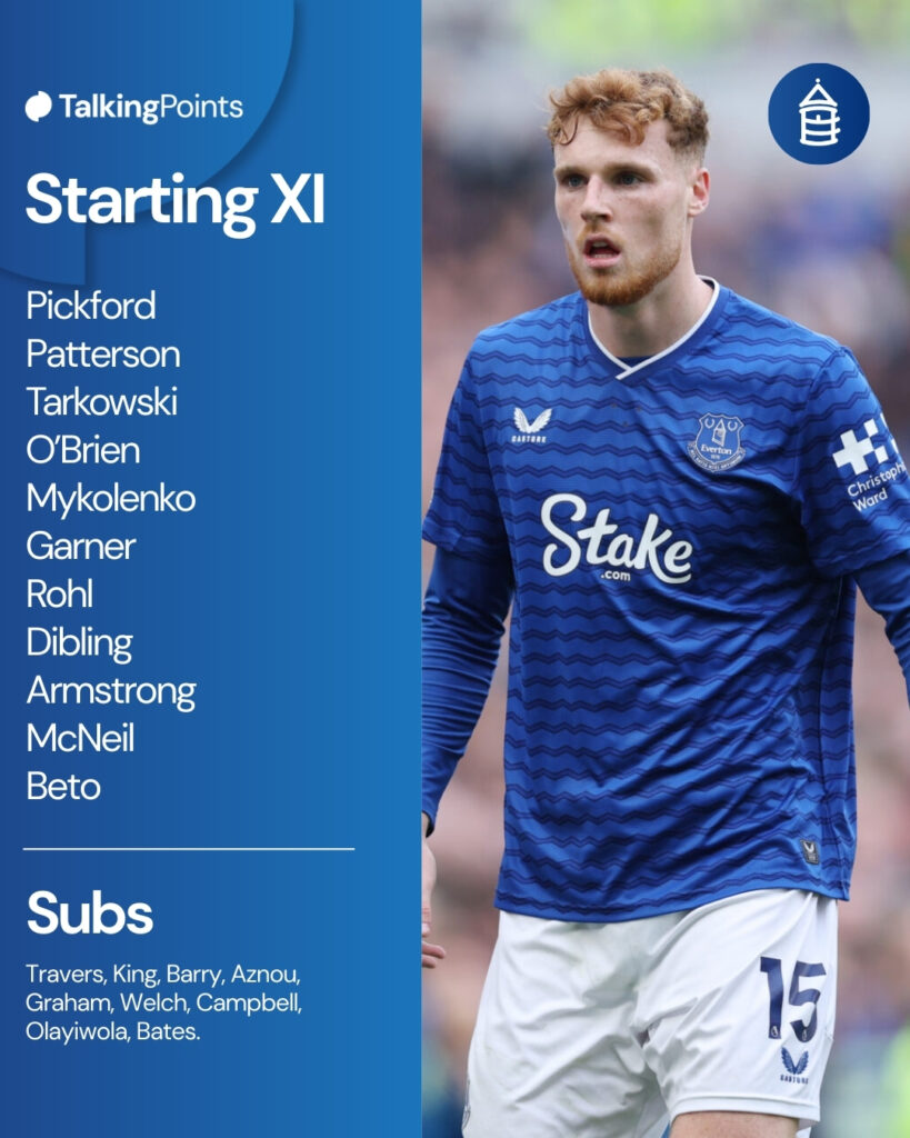 Jake O'Brien in action for Everton against Aston Villa in the Premier League.