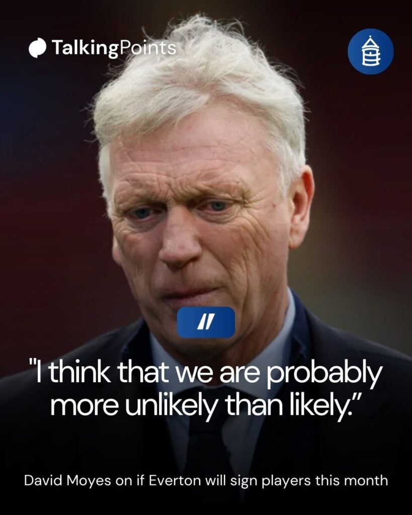 David Moyes on Everton's transfer plans.