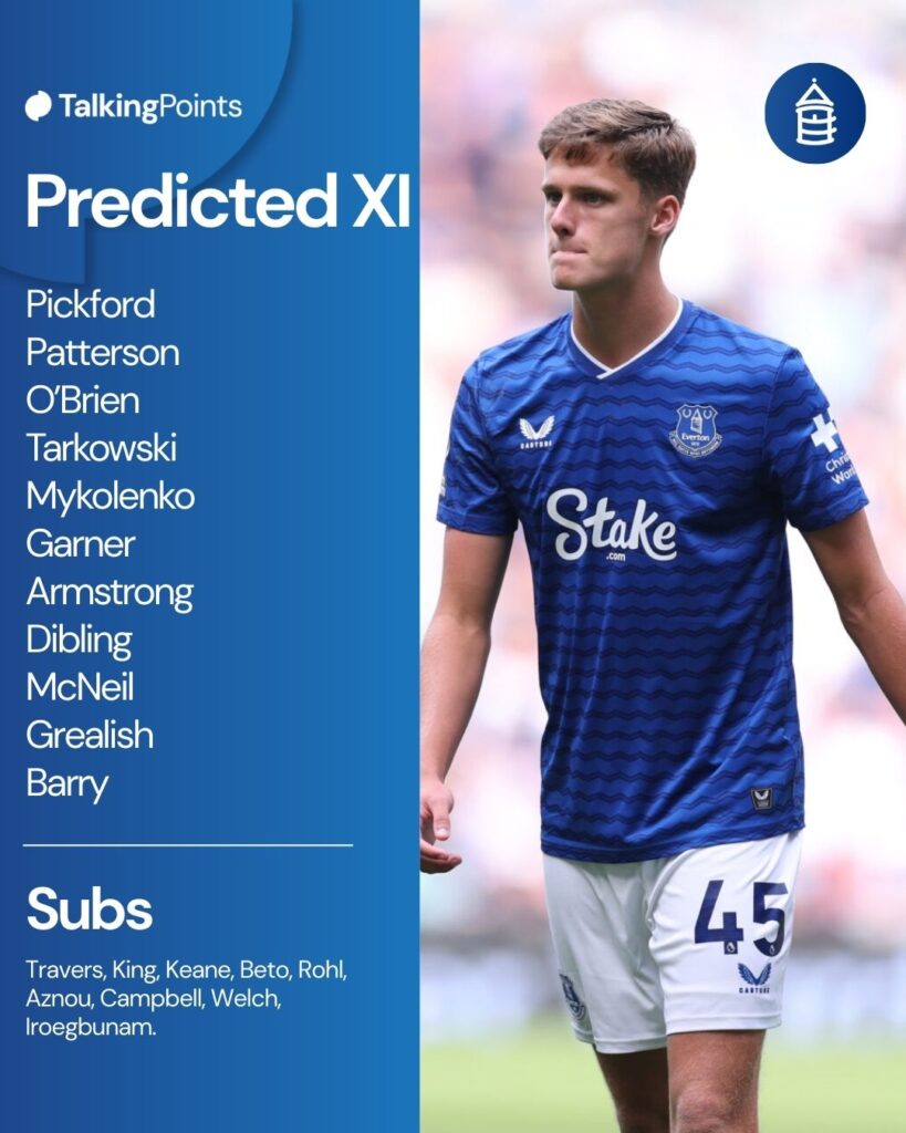 Everton's predicted XI vs Wolves.