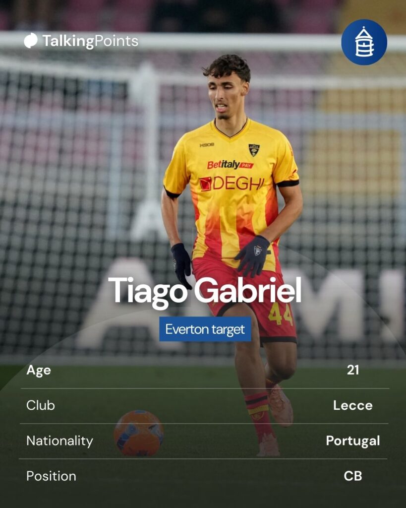 Everton transfer target Tiago Gabriel.
