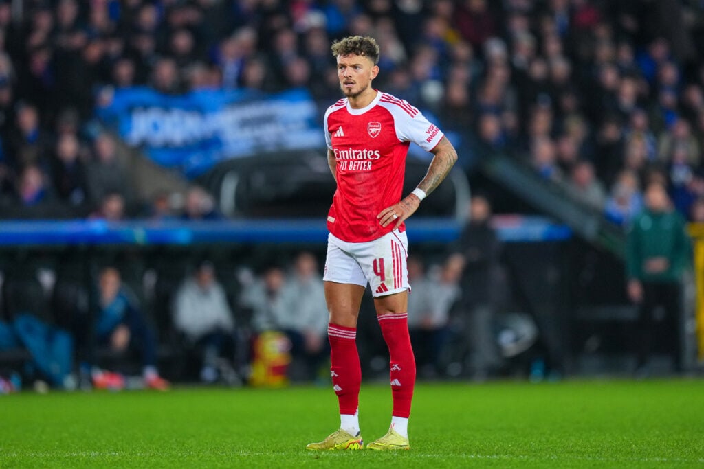 Ben White playing for Arsenal.