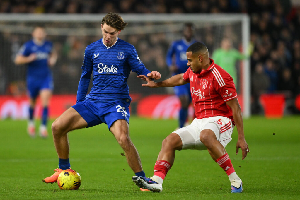 Everton winger Tyler DIbling.
