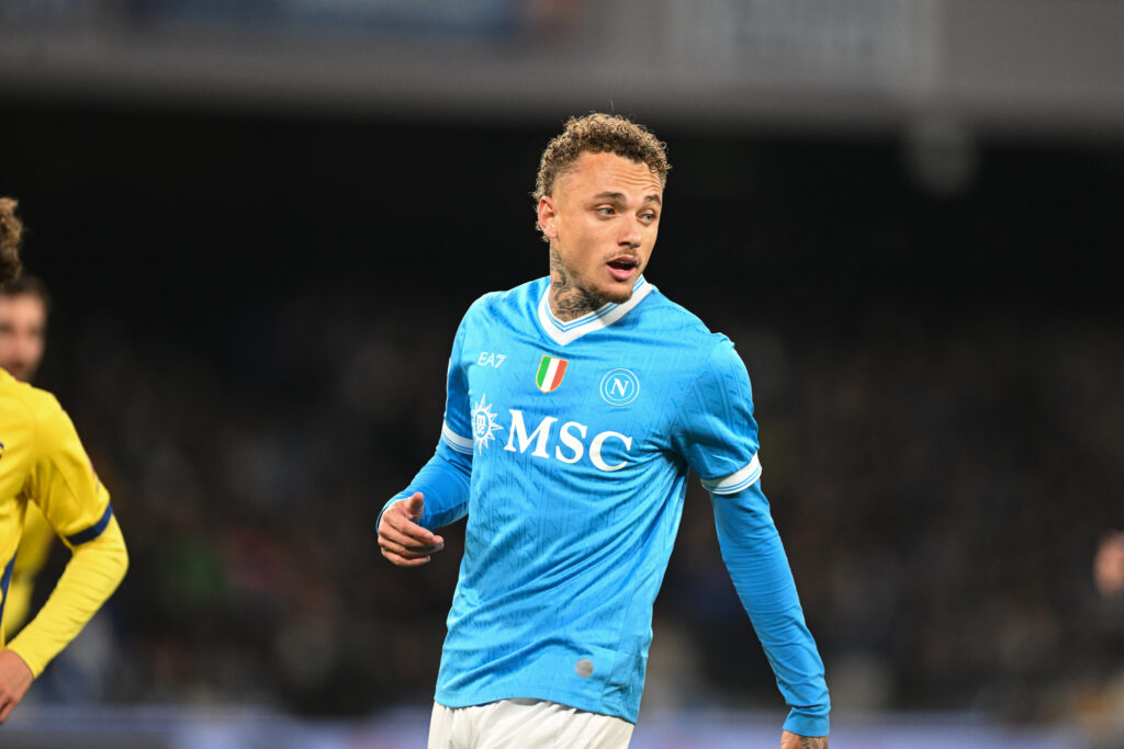 Noa Lang playing for Napoli.