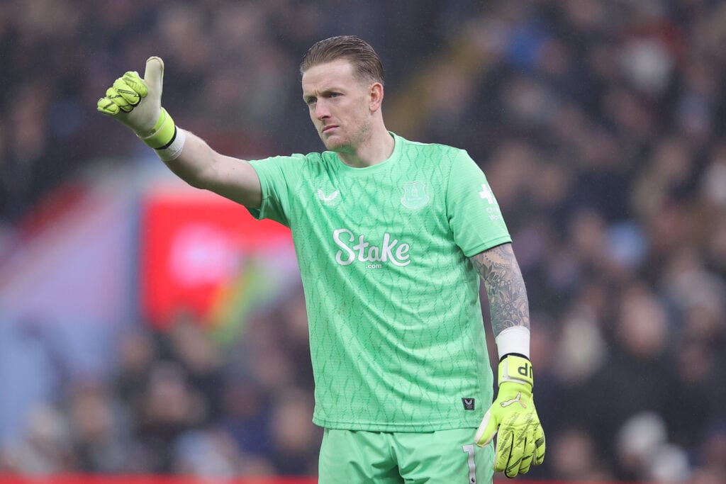 Jordan Pickford in action for Everton