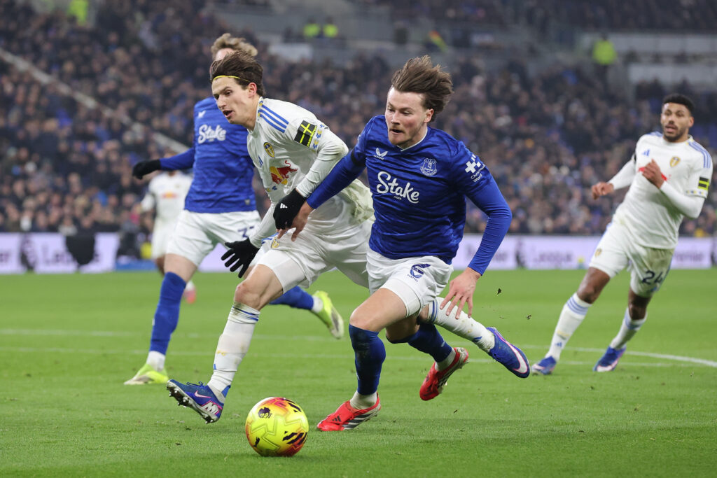 Nathan Patterson on the ball for Everton.