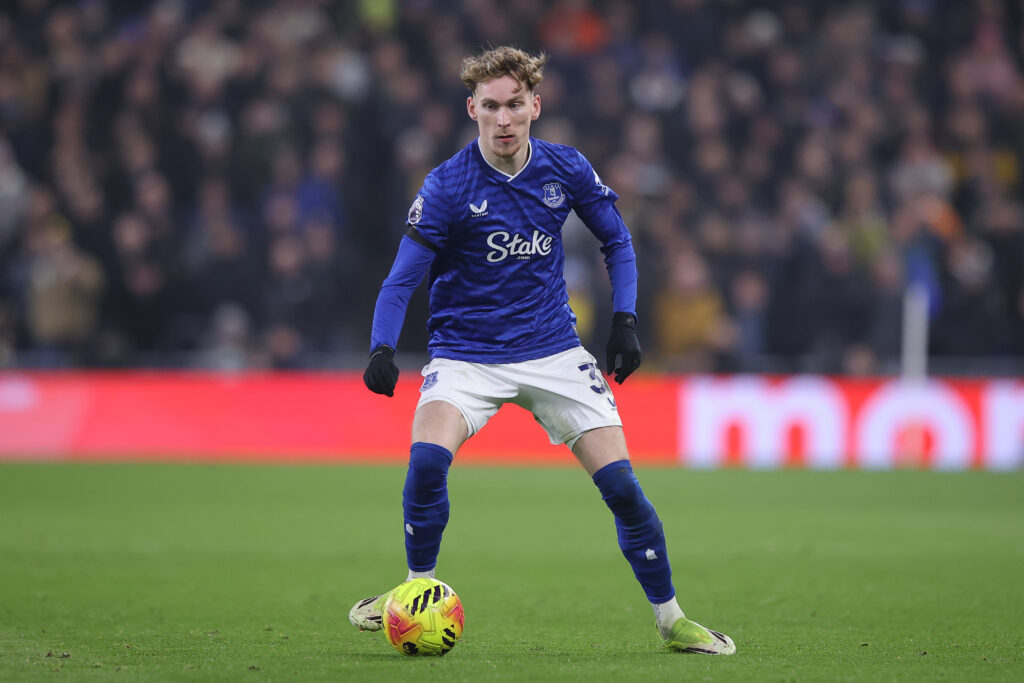 James Garner playing for Everton.