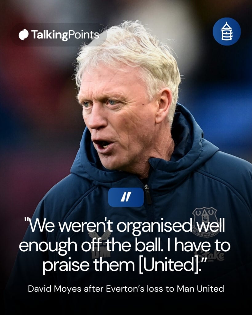 David Moyes reacts during Burnley vs Everton at Turf Moor.