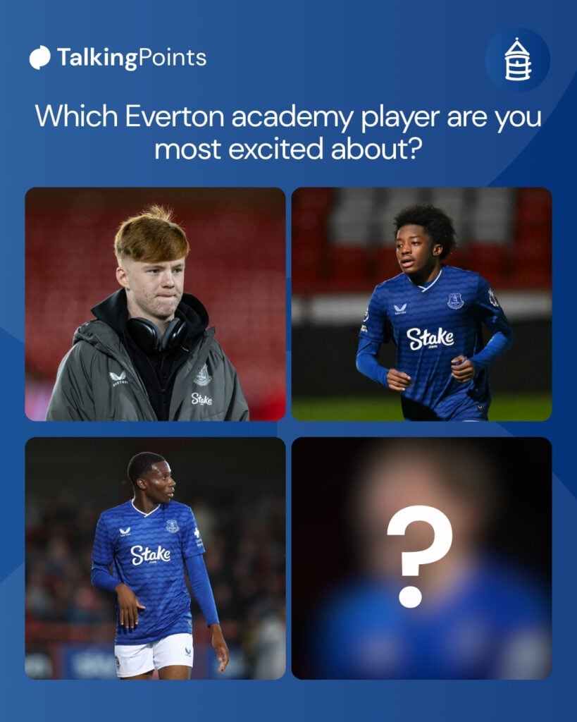 Everton's Braiden Graham inspecting the pitch before the match during the Premier League match between Nottingham Forest and Everton. Everton midfielder Malik Olayiwola. Justin Clarke of Everton looks on during the pre-season friendly match between Accrington Stanley and Everton.