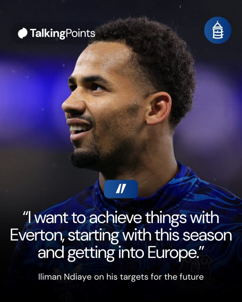 Iliman Ndiaye ahead of playing for Everton.