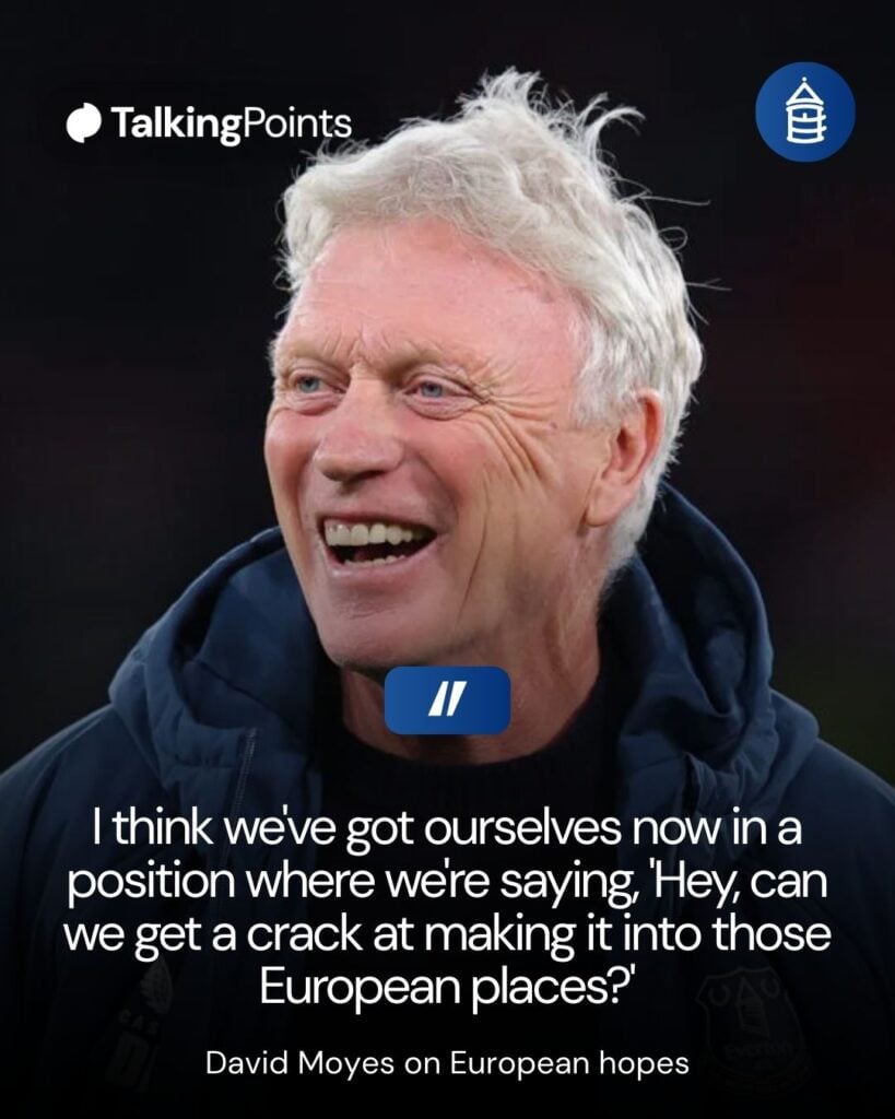 Everton manager David Moyes on Europe.